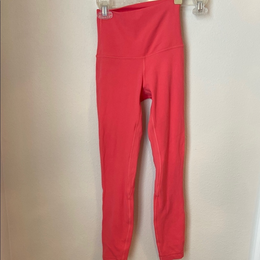 Lululemon Align High Rise Pant 25" Pink Nulu Yoga Leggings Size 0